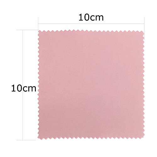 Lantee 100 Pcs Jewelry Cleaning Cloth Polishing Cloth For Sterling Silver Gold Platinum (Pink, 10Cmx10Cm) #TOP3