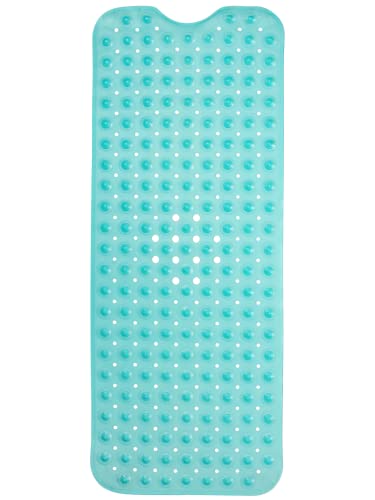 Image of ENKOSI Bath Mat - Large Non Slip Bathtub & Shower Mat - Extra Long 40 X 16 Inch Bathroom Mats for Tub Nonslip Anti Slip Bathmats (40X16 Clear Green 1-Pack)