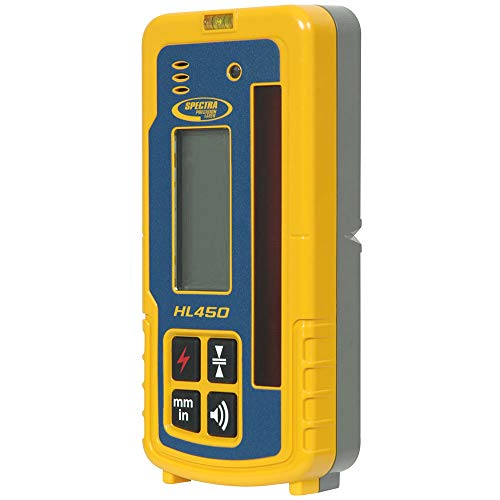 Spectra Precision HL450 Laserometer Receiver with Digital Readout, 102 mm Beam Reception, IP67 Rugged Housing, Drop-Resistant up to 5 ft, Includes Rod Clamp & User Guide