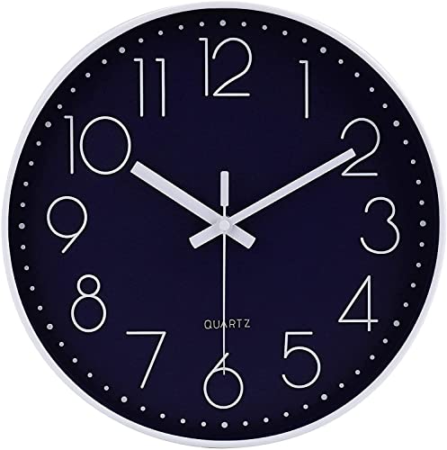 Image of Rylan Wall Clock 12 inch Silent Quartz Decorative Wall Clock Non-Ticking Classic Clock Battery Operated Round Easy to Read for Room /Home /Kitchen /Bedroom /Office /School*