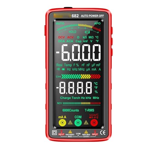 スマートマルチメータービッグカラースクリーン電流計電圧テスター充電式オームダイオードテスターツール電気技師用