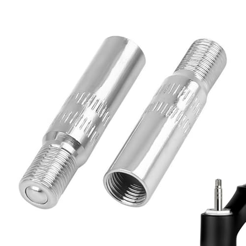 2 Pièces Rallonge Gonfleur Pneu Trotinette 39mm, Rallonge Valve Pneu en Alliage d’Aluminium avec Valve Anti-Fuite, Extension Rigide Compatible avec Trottinette Électrique, Voiture, Pompe à Air