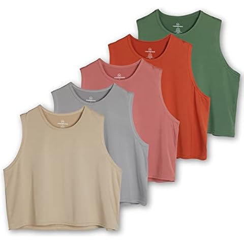 Real Essentials Women's Crop Tank Tops 5-Pack Cover