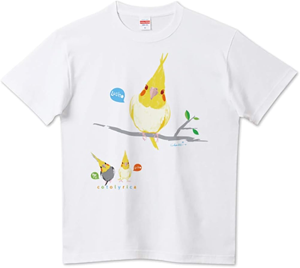 ことりりか Cotolyrica ウルトラ ぶっ立ち オカメインコ ルチノー Tシャツ 正面 イラスト 半袖 0475 Faz Co