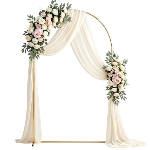 Image of 7.2 FT Metal Arch Backdrop Stand, Gold Wedding Arch Frame, Floral Balloon Arch Stand for Birthday Baby Shower Bridal Anniversary Graduation Ceremony Party Backdrop Decoration