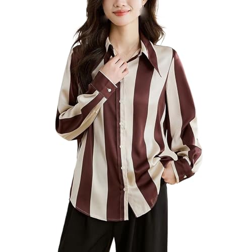 Chemisier élégant femme manches longues style vintage rayé chic boutonné