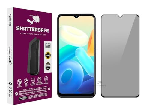 Image of Anti-Spy Privacy Tempered Glass Compatible For Vivo Y02 / Y02T / Y02s [Pack of 1]. 9H Hardness, Anti-Scratch, Edge-to-Edge Protection With Easy Installation Kit & Case Friendly Fit.
