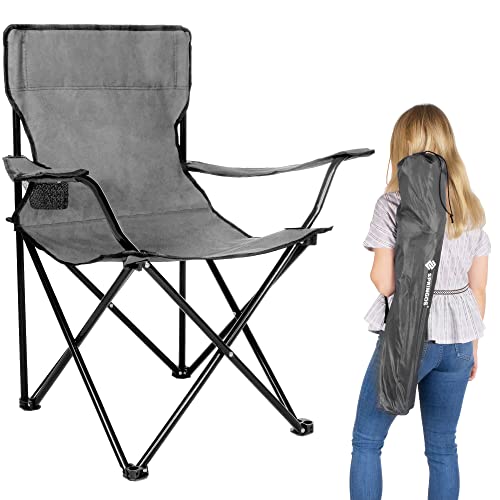 Springos Chaise de camping pliante avec porte-gobelet, chaise de pêche, chaise...