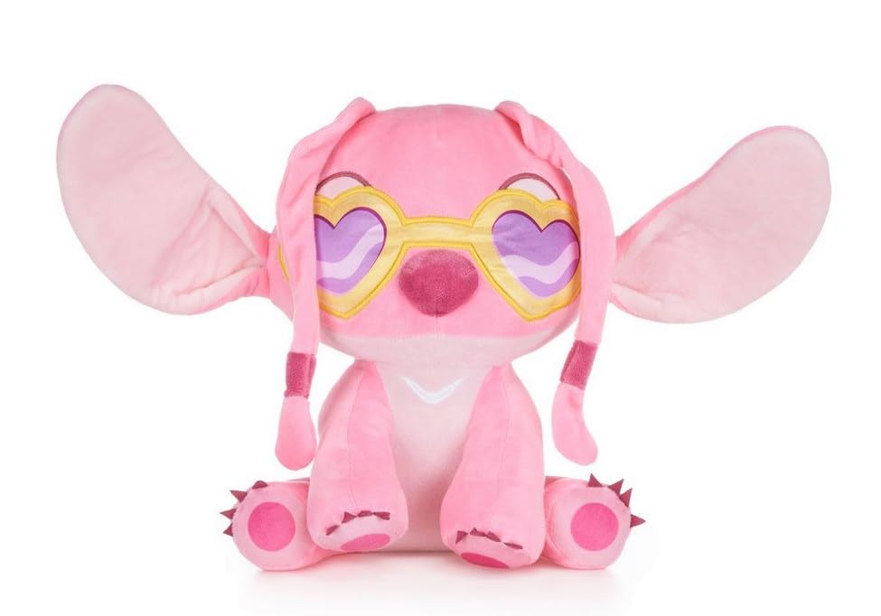 Disney Angel Soft Toy Pink Hawaiian Plush 10 Inch Angel with Sunglasses