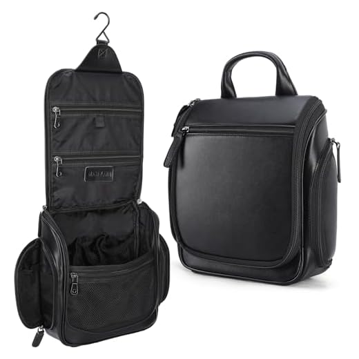 What luggage to bring to a hostel Masa Kawa Leather Hanging Travel Toiletry Bag