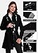 ATLASLAVA Regenjacke Damen Lang Wasserdicht Kapuze Regenmantel übergangsjacke Trenchcoat Outdoor Mantel Schwarz M