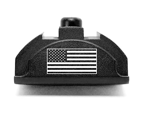 BASTION for Glock Models G17, 19, 24, 31, 32, 34, 35, 37, 38 | Gen 4 | Laser Engraved Replacement Aluminum Grip Frame Insert Slug Plug (USA Flag)