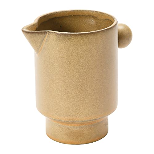 Creative Co-Op Modern Small Stoneware Pitcher or Vase, Putty Brown