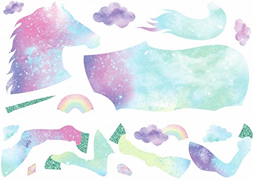 RoomMates RMK3845GM Galaxy Unicorn Peel and Stick Giant Wall Decal with Glitter by RoomMates - Image 2