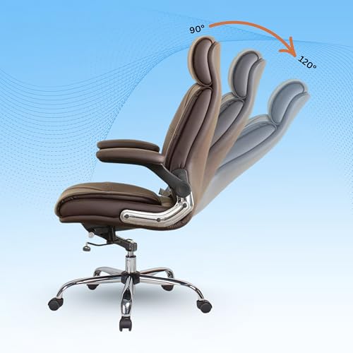 Image of Lakdi The Furniture Co Ergonomic High Back Office Chair for Long Hours | Premium Cushion Comfortable Desk Chair | Adjustable Height & 360 Swivel Executive Chair for 5-Year Warranty & Free Assembly