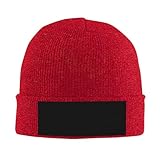 Knit Hat Warm Fashionable Cuffed Knitted Hat Winter Beanies Skull Caps Unisex Vintage Full Cover Cap Black