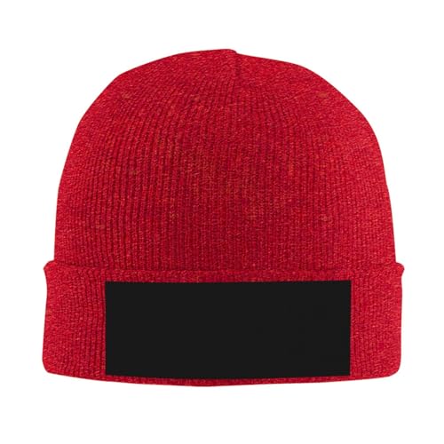 Knit Hat Warm Fashionable Cuffed Knitted Hat Winter Beanies Skull Caps Unisex Vintage Full Cover Cap Black