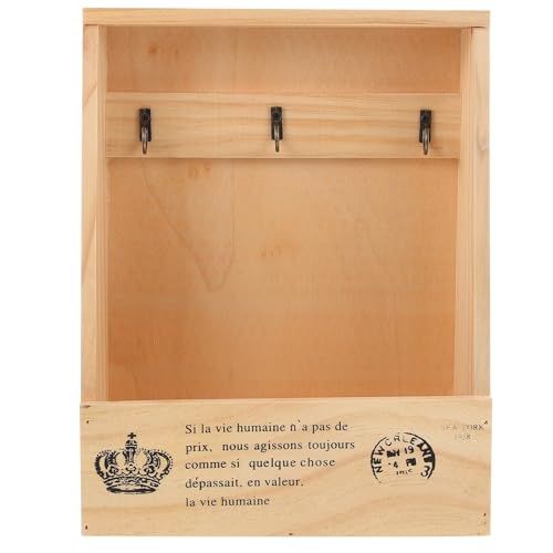 LIFKICH Caja Organizadora de Madera para Llaves Diseño Vintage y Multifuncional, Ahorro de Espacio Adecuado para Montaje en Pared Hogar Oficina