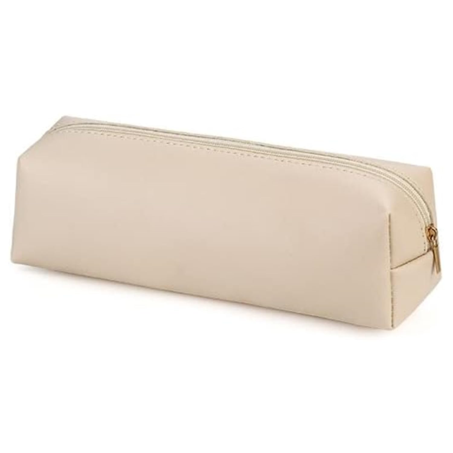 JJiaoLinin Luxury PU Leather Pencil Case，Slim Design Pencil Case，With zipper，And can be used in small storage bags,Cosmetic Bag,for Students Kids Girls Boys Women，off white