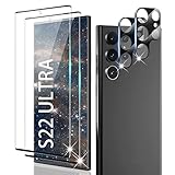 Galaxy S22 Ultra Screen Protector [2+2 Pack] Camera Lens Protector, Fingerprint Unlock Support, HD T