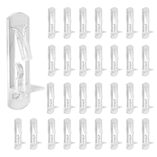 Uenhoy 50 Pcs Plastic Locking Shelf Pins, Clear Self-Locking Shelf Support Pegs Cabinet Shelf Clips Shelf Pegs Fits 5mm Diameter Hole & 5/8" Thick Shelves