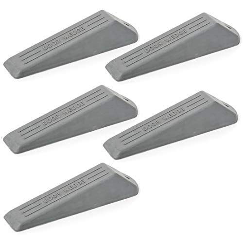 Preisvergleich Produktbild 5er-Pack Türkeil, hochbelastbarer Gummi-Türkeil, rutschfester Türstopper, hochwertiger Keilstopper, ideal für Wohnungen, Büros und Werkstätten (Grau, 5er-Pack).