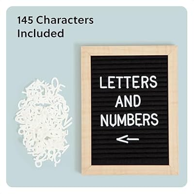 Magnetic Locker Letter Board, Black Felt, 8 x 6, Wood Frame