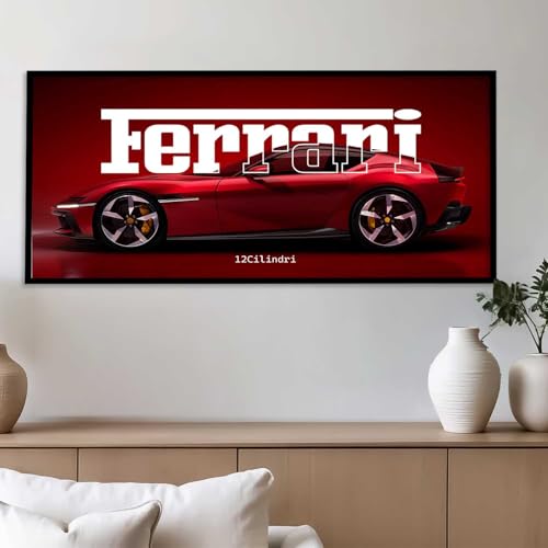 Image of kotart Big ferrari Car Framed Posters Gift Items for Boys Room Wall Decoration Bedroom Living Room Office Studio Decor | Car Poster Frame for Wall Decor Set Of 1 Size (10 x 19 inch)