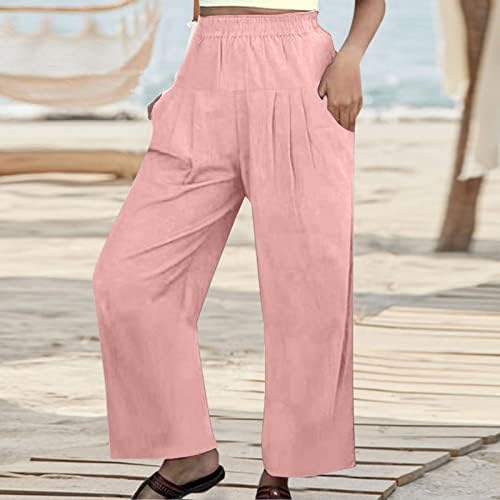 XINIXN Women's High Waist Jeans Trousers Casual Pants Comfortable Elastic  Waist Trousers with Pockets Cargo Baggy Trousers, Pink : Amazon.com.be:  Fashion