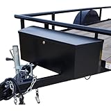 WEIZE Trailer Tongue Box, 2.31cu.ft. Trailer Tool Box, Black Steel, 35x12.2x11.8inch, 1 Pack