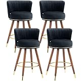 GNIXUU Bar Stools Set of 4, 360 Degree Swivel Barstools, Modern Upholstered Counter Height bar Stool