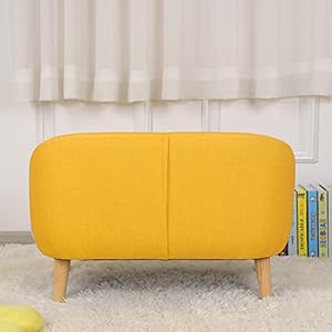 Getifun Kids Sofa Chair, Toddler Armchair Couch, PVC Upholstered Children Sofa with Wooden Legs for Baby Gift(30-Inch) (Yellow) Getifun Kids Sofa Chair Toddler Armchair Couch PVC Upholstered Children Sofa with Wooden Legs for Baby Gift30 Inch Yellow