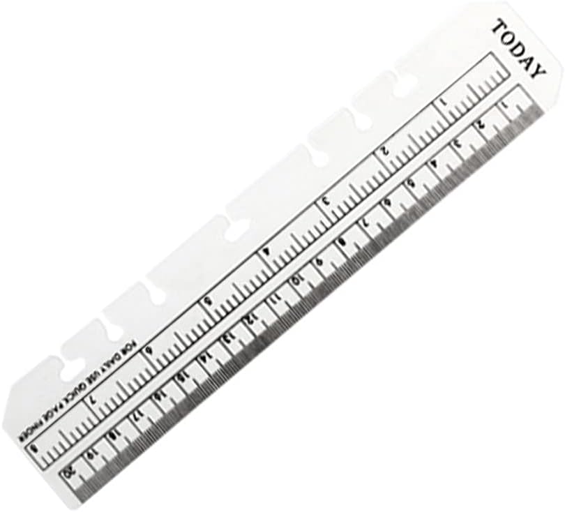 Bookmark Scale Ruler,2Pcs Black/Clear Plastic Page Marker Pouch Pagefinder Measuring Ruler for A5/A6 Size 6-Hole Binder Notebook for Students image 4