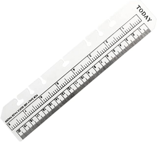 PHILSP 2 Pieces Black/Clear Plastic Page Marker Pouch Pagefinder Measuring Ruler for A5/A6 Size 6-Hole Binder Notebook for Students Clear A5