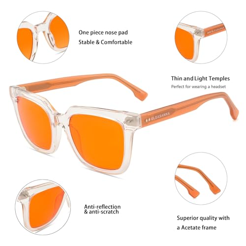 Image of 99.9% Blue Light Blocking Glasses, AR Coating, Computer Screens Gaming for Men Women, Stop Eyestrain, Better Sleep