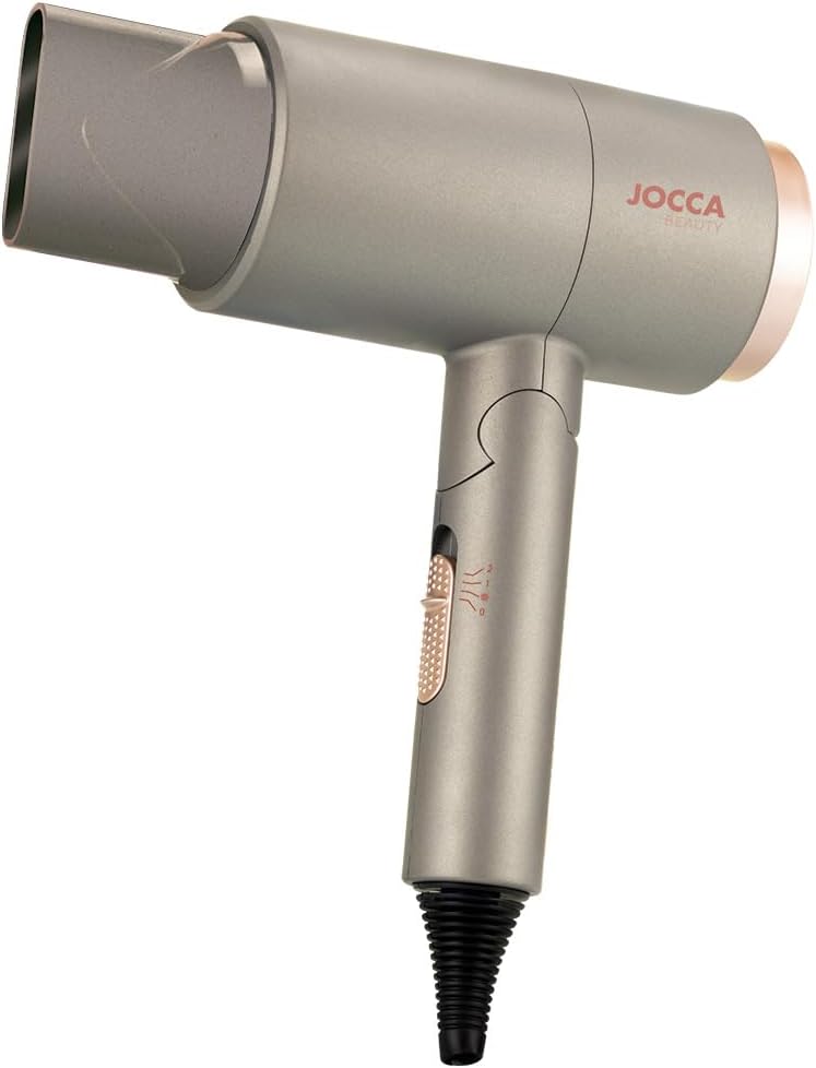 JOCCA – Opvouwbare haardroger met diffuser en kammen inclusief/vermogen 2000 W/gelijkstroommotor/3 temperaturen en 2 snelheden/diffuser en 2 kammen