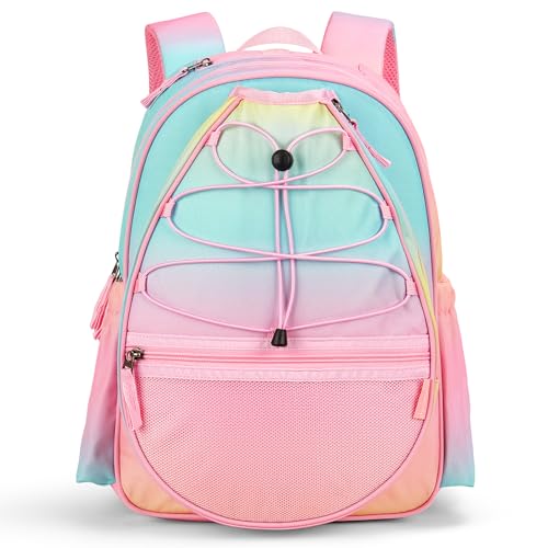 Choco Mocha Tennisrucksack Kinder Tennistasche für Mädchen Sportschlägertasche Teenager Rucksack 16 Zoll Rosa