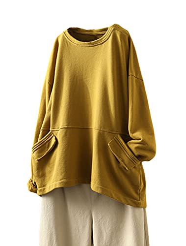FTCayanz Damen Sweatshirt Pullover Langarm Oberteile Oversize Langarmshirt...