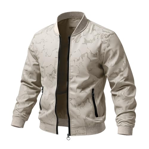 DUHENWU Chaqueta de entretiempo para hombre, chaqueta bomber de béisbol, chaqueta de bombero, chaqueta fina de ficción, chaqueta fina, cuello alto, chaqueta de ocio, chaqueta de entretiempo, tiempo
