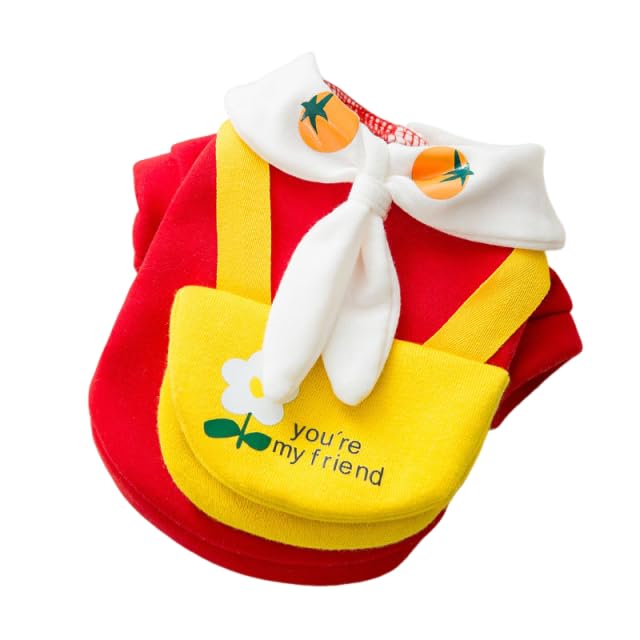 jkahh Ropa cálida de invierno para perro, sudadera con capucha para perros, suéter polo, abrigo de gato, vestido, rojo, S