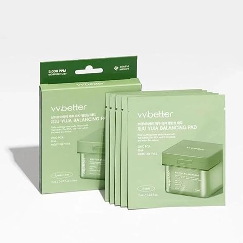 [Vvbetter] Jeju Yuja Hydration Face Balancing Pad 7Ml X 10 Pads -Travel Size, Korean Skincare For Mosturizing, Cleaning, Toning, Advanced Korean Skinc