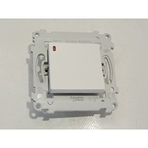 Poussoir Schneider lumineux ALB81052P Alvais blanc pour remplacer un interrupteur classique