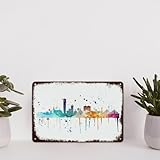 Schweden-Malmo, Aquarell-Skyline, Metallschild, Malmo, 