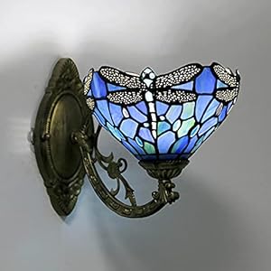 Gauua Tiffany-Stil Libellenmotiv Wandleuchte 20 cm