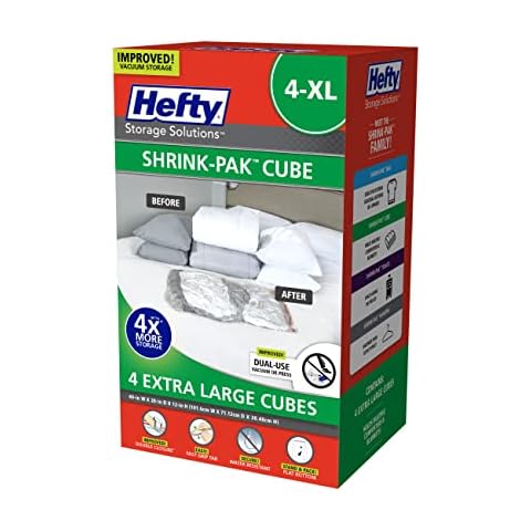Hefty Shrink-Pak Vacuum Seal Bags, 4 X-Large Cubes Cover
