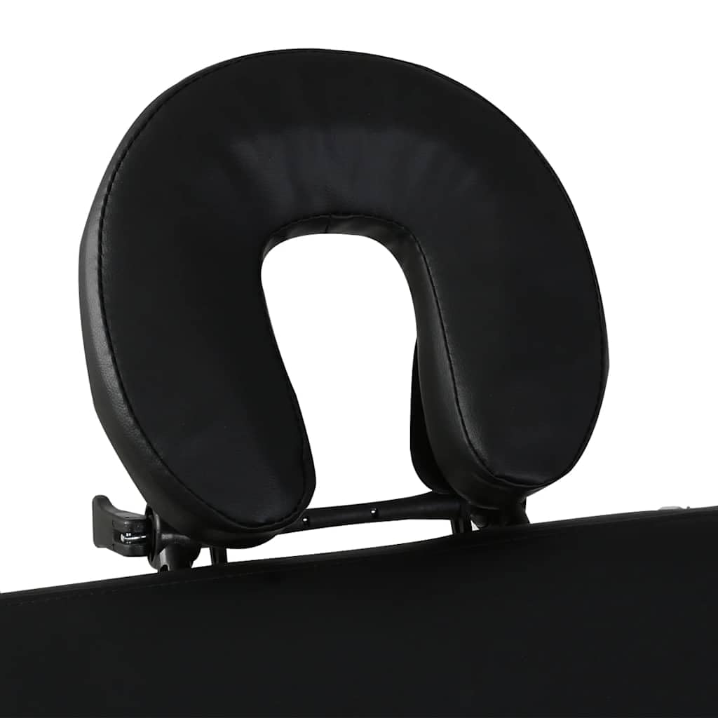 Refined Camilla de Masaje Plegable 4 Zonas Estructura de Madera Negra