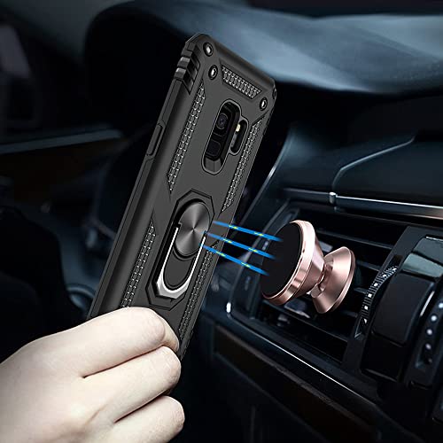 Coque Samsung S9 noire antichoc avec anneau de support intégré