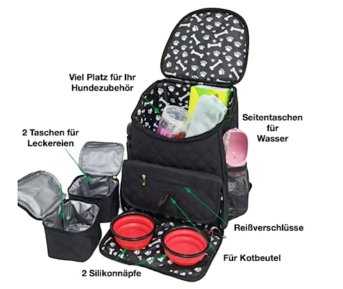 Petpets® Hundereiserucksack -praktische Hunde-Reisetasche für unterwegs. Ideal für Reisen, Camping oder Tagesausflüge mit Hund, Dog Travel Bag