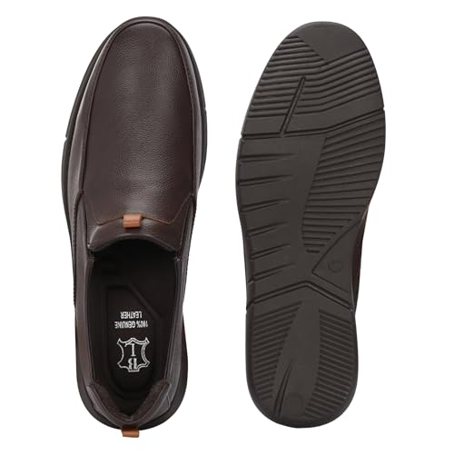 Image of Blue Leather By Centrino Genuine Leather Men's Formal Slip on Loafers |Comfort Trendy Non Lace-Up Design |Flexible Mocassins |Leather with Anti-Skid Sole |Perfect for Office Wear & Formal Dress (3997)