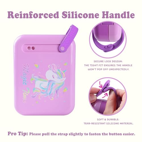 Image of Kids Bento Lunch Box for Boys & Girls - 4-Compartment Leak-Proof Lunch Container with Hidden Silicone Handle, Lightweight, BPA-Free, 855ml for School & Travel (Unicorn)